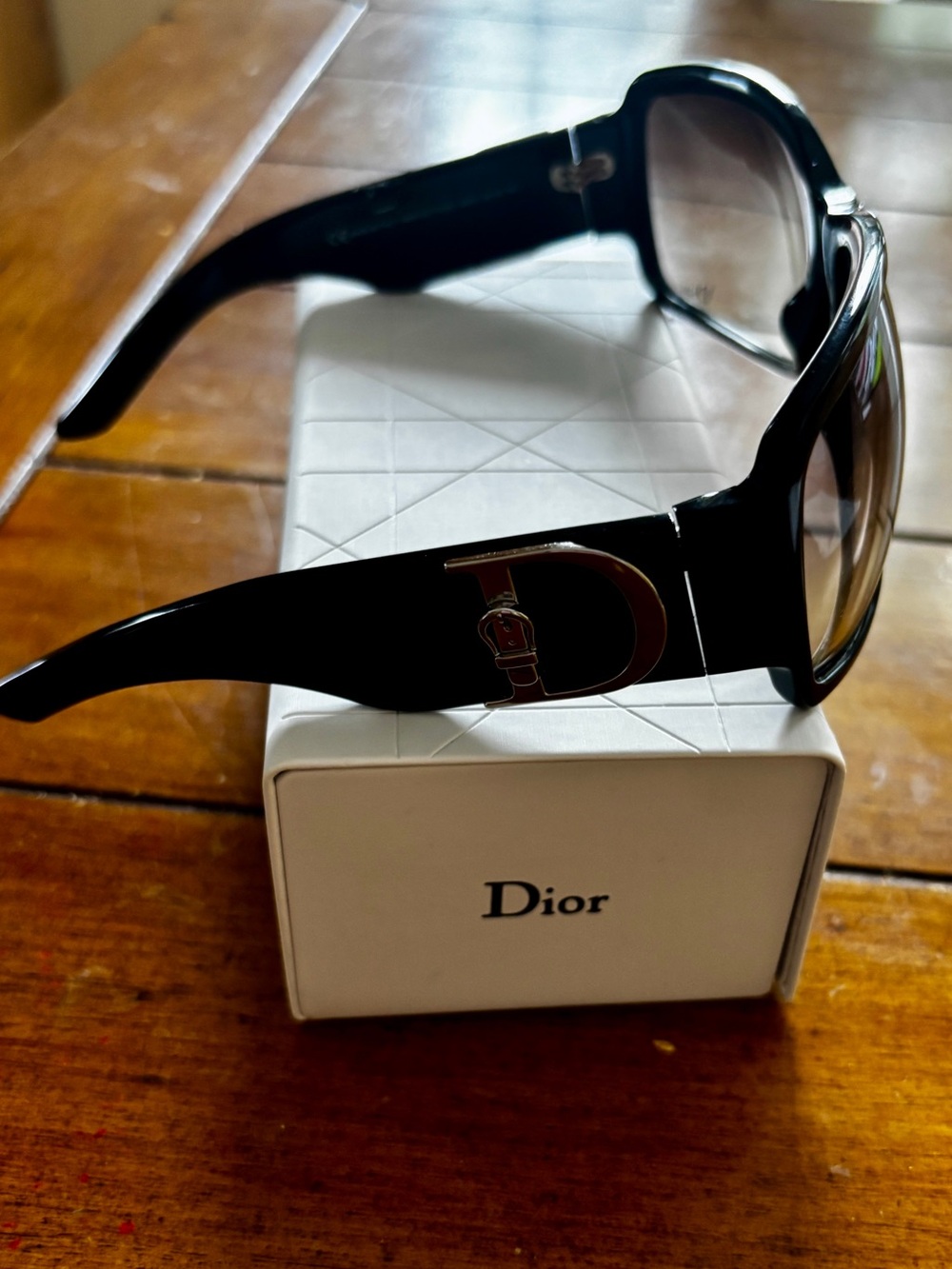 Dior Black Frame Sunglasses with Gradient Gray Lenses - Picture 7 of 10